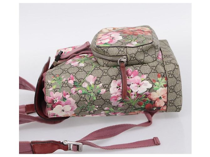Zaino GUCCI GG Blooms PVC Leather Beige Silver 410544 Auth ka6474A - vista 3