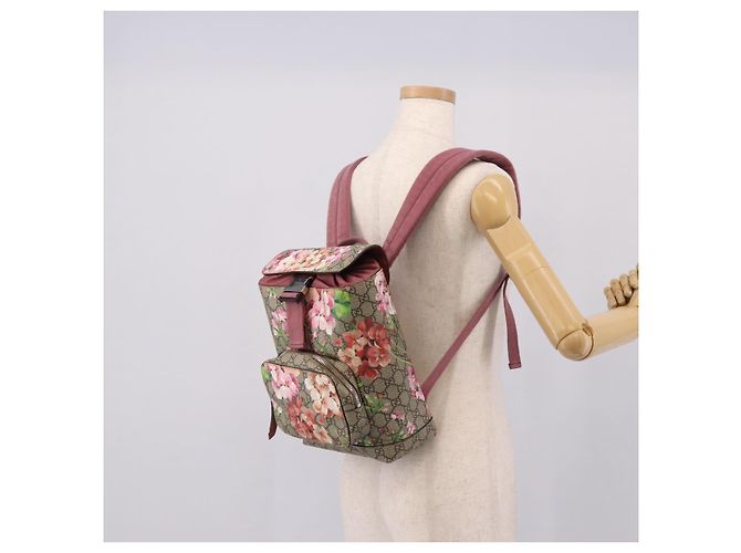 Zaino GUCCI GG Blooms PVC Leather Beige Silver 410544 Auth ka6474A - vista 30