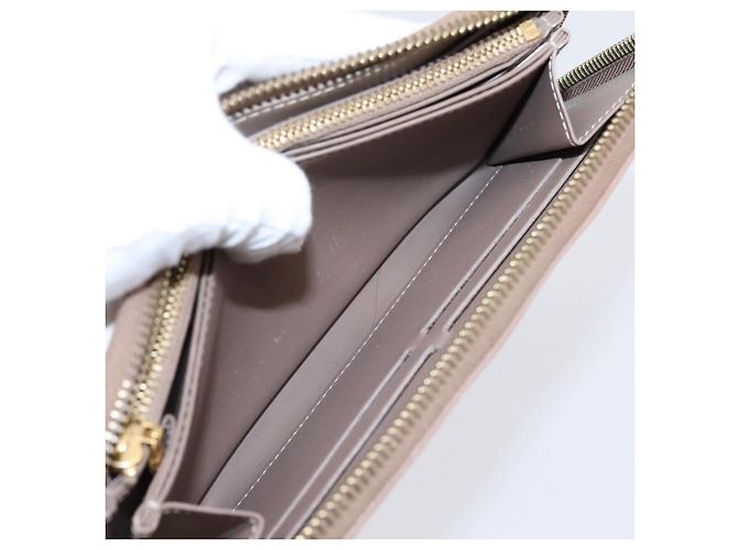 LOUIS VUITTON Vernis Zippy Wallet Portafoglio Beige Poodle M91761 LV Auth 206068 - vista 11