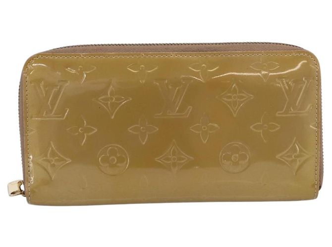 LOUIS VUITTON Vernis Zippy Wallet Portafoglio Beige Poodle M91761 LV Auth 206068 - vista 13