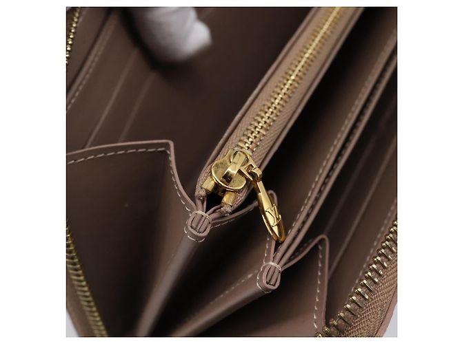 LOUIS VUITTON Vernis Zippy Wallet Portafoglio Beige Poodle M91761 LV Auth 206068 - vista 19