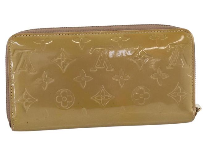 LOUIS VUITTON Vernis Zippy Wallet Portafoglio Beige Poodle M91761 LV Auth 206068 - vista 2