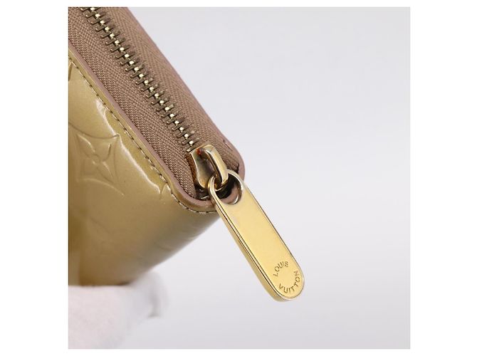 LOUIS VUITTON Vernis Zippy Wallet Portafoglio Beige Poodle M91761 LV Auth 206068 - vista 8
