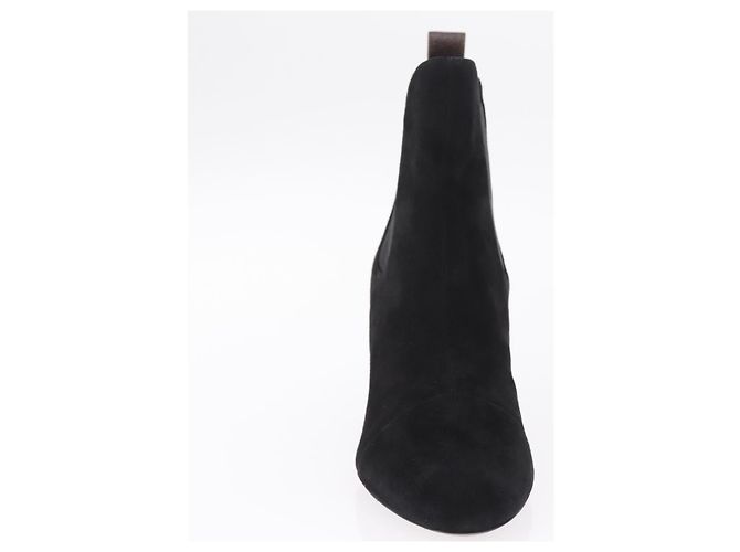 LOUIS VUITTON Bottines en daim 40 Noir LV Auth 204942M - vue 11
