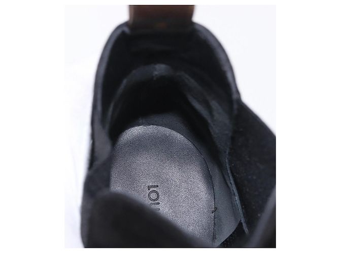 LOUIS VUITTON Bottines en daim 40 Noir LV Auth 204942M - vue 17