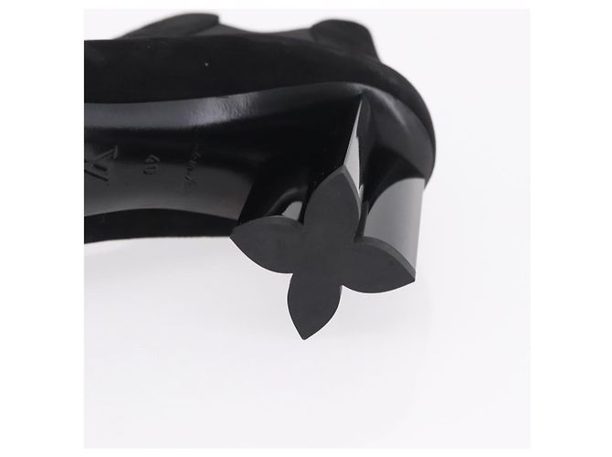 LOUIS VUITTON Bottines en daim 40 Noir LV Auth 204942M - vue 28