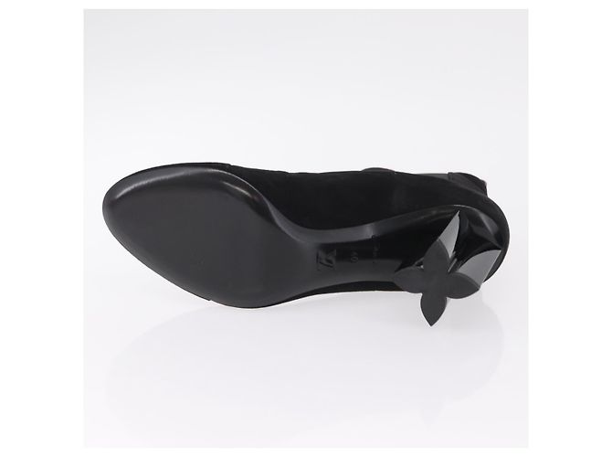 LOUIS VUITTON Bottines en daim 40 Noir LV Auth 204942M - vue 7