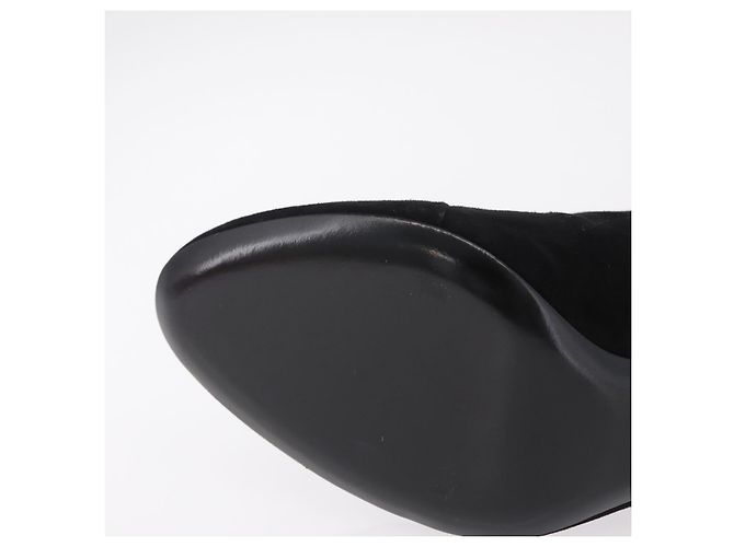 LOUIS VUITTON Bottines en daim 40 Noir LV Auth 204942M - vue 8