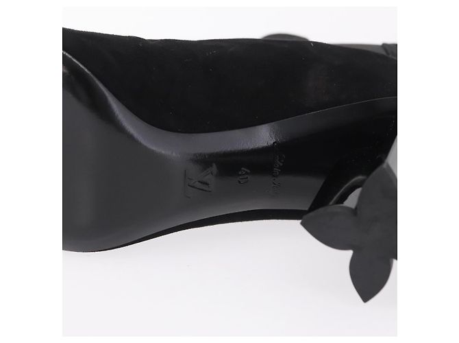 LOUIS VUITTON Bottines en daim 40 Noir LV Auth 204942M - vue 9