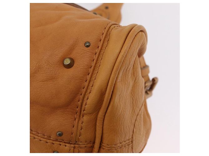 Chloé Bolsa de mão Chloe Paddington em couro marrom ouro prata Auth am12746V Dourado - vista 15