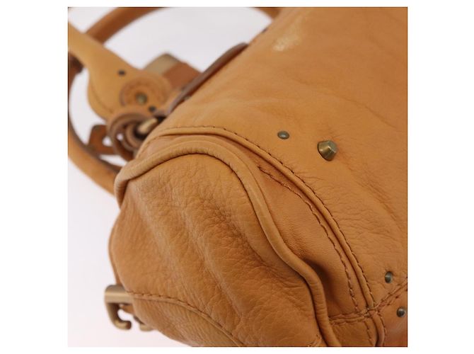 Chloé Bolsa de mão Chloe Paddington em couro marrom ouro prata Auth am12746V Dourado - vista 16