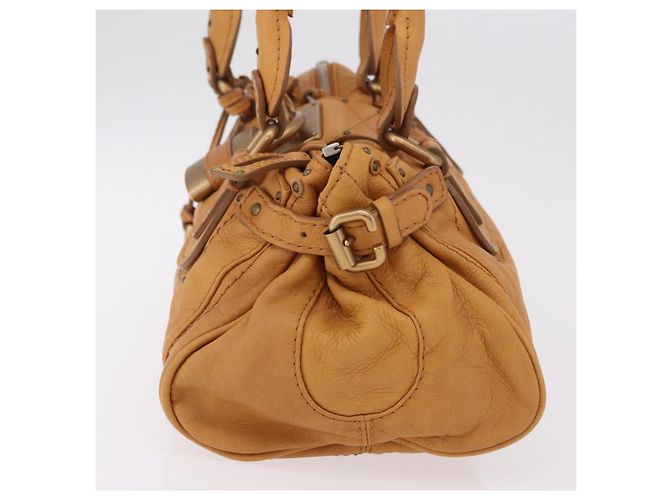 Chloé Bolsa de mão Chloe Paddington em couro marrom ouro prata Auth am12746V Dourado - vista 3