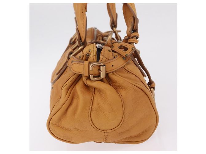 Chloé Bolsa de mão Chloe Paddington em couro marrom ouro prata Auth am12746V Dourado - vista 4