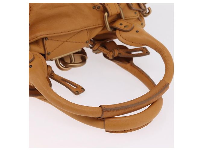 Chloé Bolsa de mão Chloe Paddington em couro marrom ouro prata Auth am12746V Dourado - vista 7