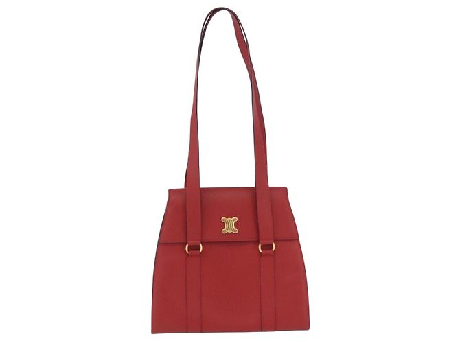 Céline Borsa Tote CELINE Pelle Rossa Tono Oro Auth 207551 Rosso - vista 13