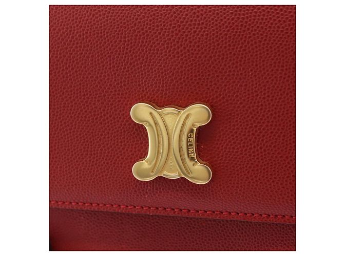 Céline Borsa Tote CELINE Pelle Rossa Tono Oro Auth 207551 Rosso - vista 20