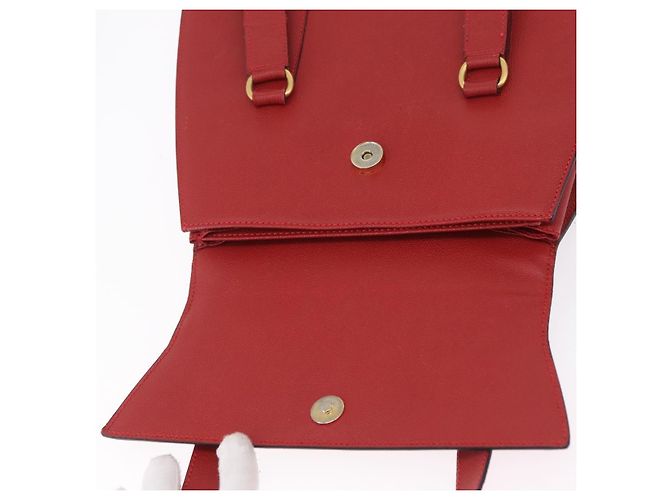 Céline Borsa Tote CELINE Pelle Rossa Tono Oro Auth 207551 Rosso - vista 21