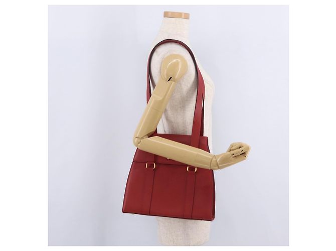 Céline Borsa Tote CELINE Pelle Rossa Tono Oro Auth 207551 Rosso - vista 33