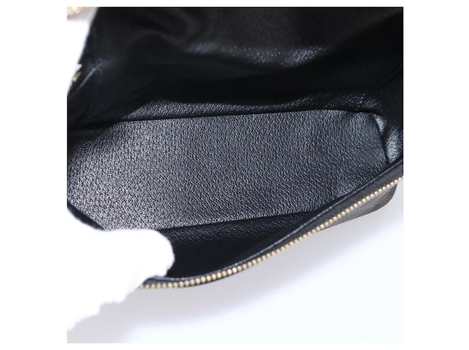Céline CELINE Macadam Vanity Cosmetic Pouch PVC Black Gold Tone Auth LN055V Negro - vista 10
