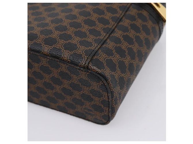 Céline CELINE Macadam Vanity Cosmetic Pouch PVC Black Gold Tone Auth LN055V Negro - vista 15