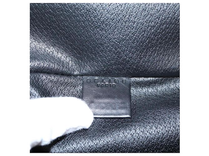 Céline CELINE Macadam Vanity Cosmetic Pouch PVC Black Gold Tone Auth LN055V Negro - vista 20