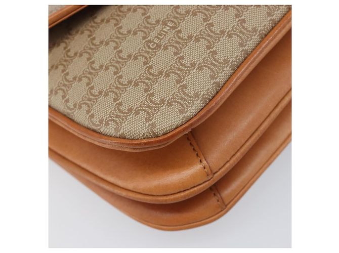 16 Céline Borsa a tracolla CELINE Macadam Canvas PVC Beige Gold Auth 206728 D'oro - vista 16