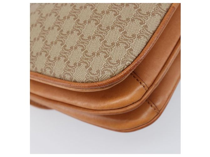 16 Céline Borsa a tracolla CELINE Macadam Canvas PVC Beige Gold Auth 206728 D'oro - vista 18