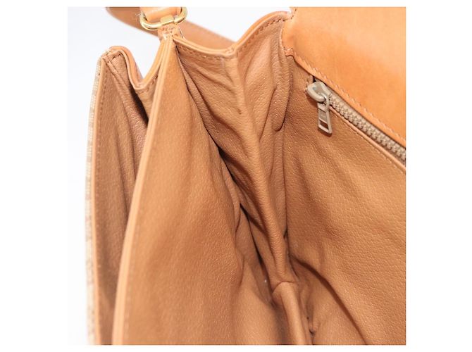 16 Céline Borsa a tracolla CELINE Macadam Canvas PVC Beige Gold Auth 206728 D'oro - vista 23