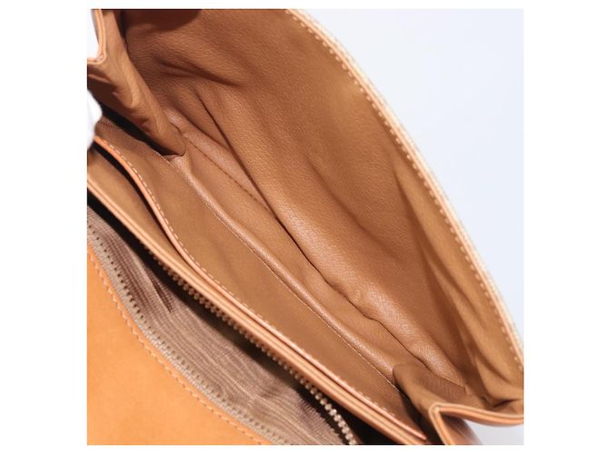 16 Céline Borsa a tracolla CELINE Macadam Canvas PVC Beige Gold Auth 206728 D'oro - vista 26