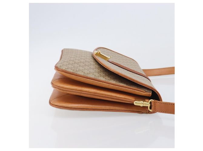 16 Céline Borsa a tracolla CELINE Macadam Canvas PVC Beige Gold Auth 206728 D'oro - vista 3