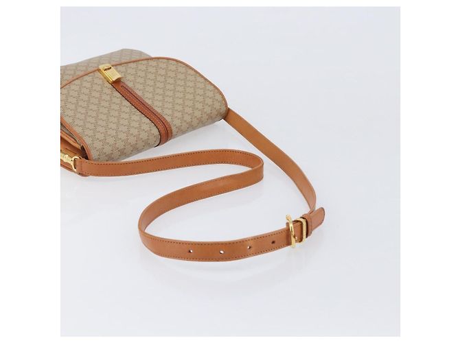 16 Céline Borsa a tracolla CELINE Macadam Canvas PVC Beige Gold Auth 206728 D'oro - vista 7