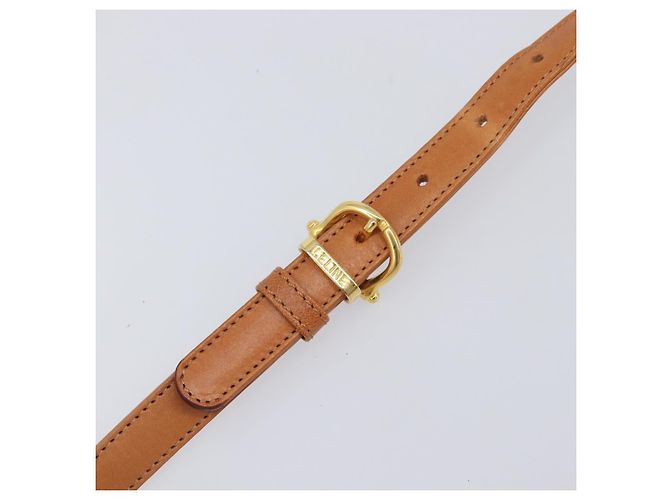 16 Céline Borsa a tracolla CELINE Macadam Canvas PVC Beige Gold Auth 206728 D'oro - vista 9