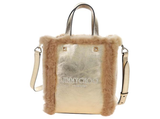 Jimmy Choo Tote Bag Leder Fell 2way Gold Auth 206610V Golden - Ansicht 13