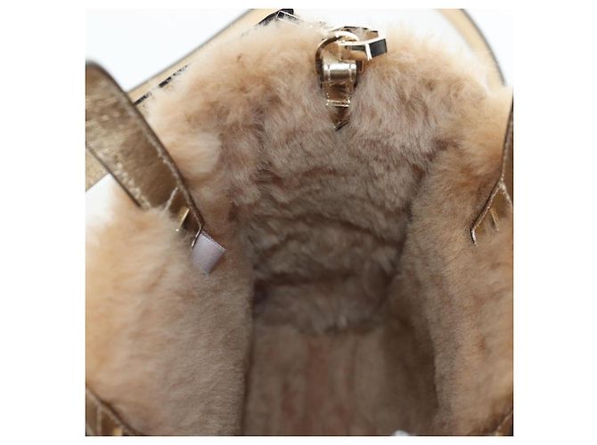 Jimmy Choo Tote Bag Leder Fell 2way Gold Auth 206610V Golden - Ansicht 22