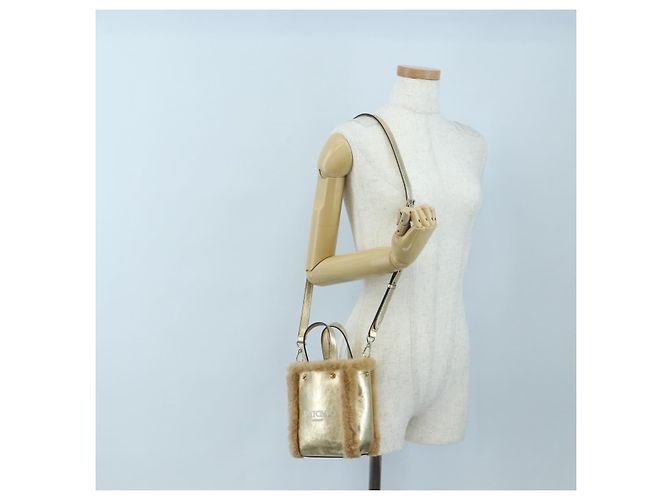 Jimmy Choo Tote Bag Leder Fell 2way Gold Auth 206610V Golden - Ansicht 23