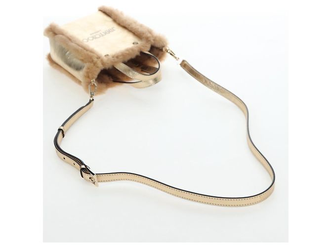 Jimmy Choo Tote Bag Leder Fell 2way Gold Auth 206610V Golden - Ansicht 9