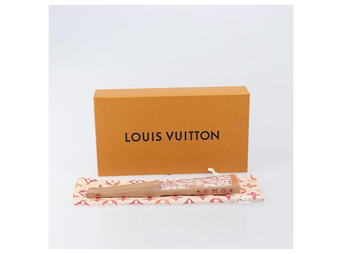 LOUIS VUITTON Monogram Tiles Leque Japonês Vermelho UD1294 LV Auth 206652M Monograma - vista 12