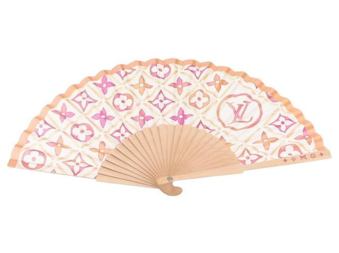 LOUIS VUITTON Monogram Tiles Leque Japonês Vermelho UD1294 LV Auth 206652M Monograma - vista 13
