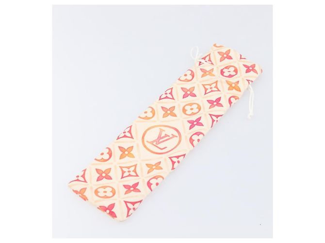 LOUIS VUITTON Monogram Tiles Leque Japonês Vermelho UD1294 LV Auth 206652M Monograma - vista 19