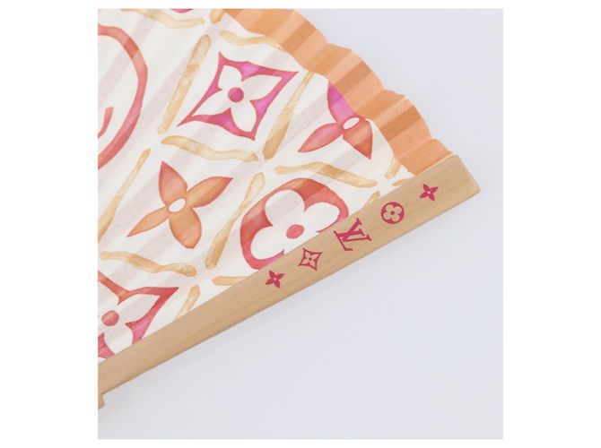 LOUIS VUITTON Monogram Tiles Leque Japonês Vermelho UD1294 LV Auth 206652M Monograma - vista 6