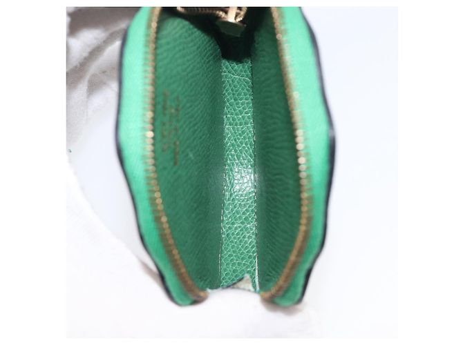 Céline Portamonete CELINE in pelle Verde Marrone Auth BA16114V - vista 10
