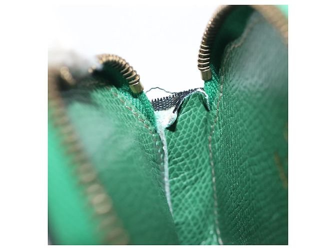 Céline Portamonete CELINE in pelle Verde Marrone Auth BA16114V - vista 12