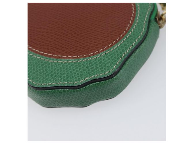 Céline Portamonete CELINE in pelle Verde Marrone Auth BA16114V - vista 15