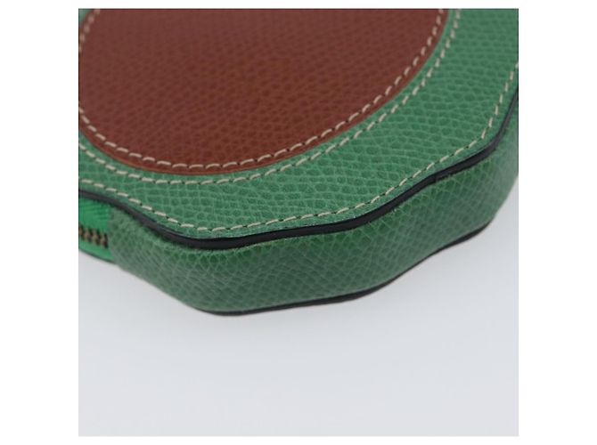 Céline Portamonete CELINE in pelle Verde Marrone Auth BA16114V - vista 16