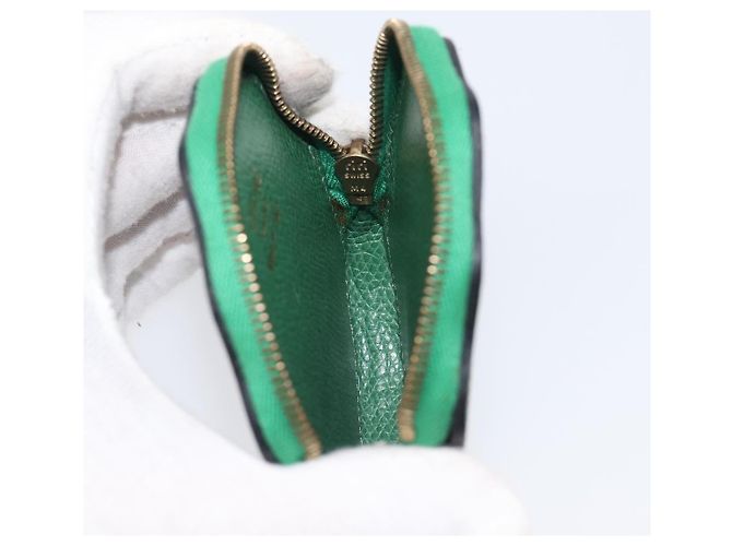 Céline Portamonete CELINE in pelle Verde Marrone Auth BA16114V - vista 17