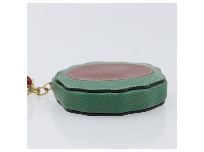 Céline Portamonete CELINE in pelle Verde Marrone Auth BA16114V - vista 6