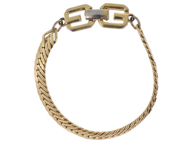GIVENCHY Bracelet Metal Gold Tone Auth ka6505 - vue 2