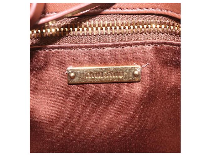 Borsa a tracolla Miu Miu Matelassé in pelle marrone tono oro Auth ka6427M - vista 11