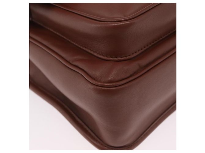 Borsa a tracolla Miu Miu Matelassé in pelle marrone tono oro Auth ka6427M - vista 15