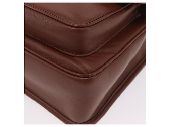 Borsa a tracolla Miu Miu Matelassé in pelle marrone tono oro Auth ka6427M - vista 16
